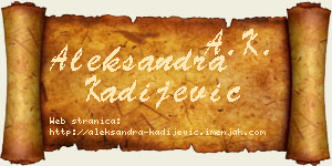 Aleksandra Kadijević vizit kartica
